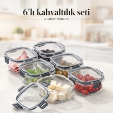 Eba Home 6'lı Sızdırmaz Silikon Contalı Kahvaltılık Saklama Kabı Seti