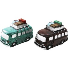 Zenvia Otobüs Vintage Dekoratif Biblo - Kumbara Renkli 22X14X 9cm Reçine (4887) ZNVA-GO3146