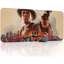 mousepad bastir Mafia Kaymaz Dikişli Kauçuk Oyuncu Mousepad V1 - 90X40 Xxl Gaming Mouse Pad Fare Altlığı