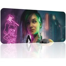 mousepad bastir Cyberpunk 2077 Kaymaz Dikişli Kauçuk Oyuncu Mousepad V2 - 90X40 Xxl Gaming Mouse Pad Fare Altlığı