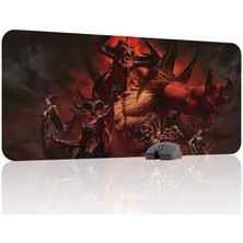 mousepad bastir Diablo Kaymaz Dikişli Kauçuk Oyuncu Mousepad V1 - 90X40 Xxl Gaming Mouse Pad Fare Altlığı