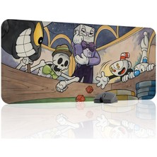 mousepad bastir Cuphead Kaymaz Dikişli Kauçuk Oyuncu Mousepad V3 - 90X40 Xxl Gaming Mouse Pad Fare Altlığı