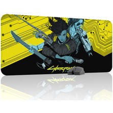 mousepad bastir Cyberpunk 2077 Kaymaz Dikişli Kauçuk Oyuncu Mousepad V4 - 90X40 Xxl Gaming Mouse Pad Fare Altlığı