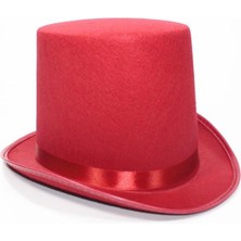 Tahtakale Kırmızı Fötr Şapka Sihirbaz Şapkası