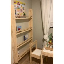 Özgürce Ahşap Montessori Çocuk Odası Kitaplığı, Doğal ve Şık Tasarım, 100X50 cm