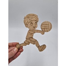 Özgürce 10 Adet Ahşap Boyama Spor Dalları Serisi NO12, Voleybol Montessori 15 cm