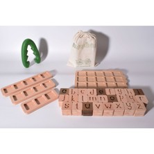 Özgürce Doğal Ahşap Kelime Oyunu, Montessori Eğitici Oyuncak, Ingilizce Harfler