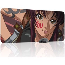 mousepad bastir Black Lagoon Kaymaz Dikişli Kauçuk Oyuncu Mousepad V2 - 90X40 Xxl Gaming Mouse Pad Fare Altlığı