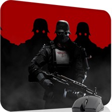 mousepad bastir Wolfenstein Kaymaz Dikişli Kauçuk Oyuncu Mousepad V1 - 48X40 Xl Gaming Mouse Pad Fare Altlığı
