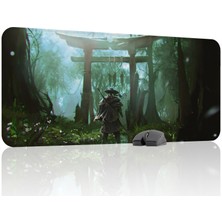 mousepad bastir Ghost Of Tsushima Kaymaz Dikişli Kauçuk Oyuncu Mousepad V5 - 90X40 Xxl Gaming Mouse Pad Fare Altlığı
