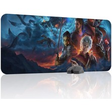 mousepad bastir Baldur's Gate 3 Kaymaz Dikişli Kauçuk Oyuncu Mousepad V1 - 90X40 Xxl Gaming Mouse Pad Fare Altlığı