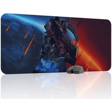 mousepad bastir Mass Effect Kaymaz Dikişli Kauçuk Oyuncu Mousepad V2 - 90X40 Xxl Gaming Mouse Pad Fare Altlığı