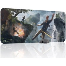 mousepad bastir Uncharted Kaymaz Dikişli Kauçuk Oyuncu Mousepad V3 - 90X40 Xxl Gaming Mouse Pad Fare Altlığı