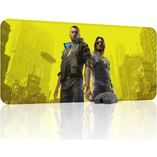 mousepad bastir Cyberpunk 2077 Kaymaz Dikişli Kauçuk Oyuncu Mousepad V1 - 90X40 Xxl Gaming Mouse Pad Fare Altlığı