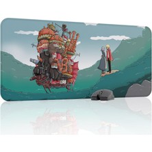 mousepad bastir Howl's Moving Castle Kaymaz Dikişli Kauçuk Oyuncu Mousepad V2 - 90X40 Xxl Gaming Mouse Pad Fare Altlığı