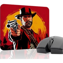 mousepad bastir Red Dead Redemption 2 Kaymaz Dikişli Kauçuk Oyuncu Mousepad V2 - 22X18 Gaming Mouse Pad Fare Altlığı