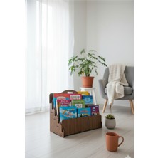 Özgürce Ahşap 4 Raflı Mini Kitaplık, Çocuk Odası ve Masaüstü Dekorasyonu