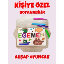 Özgürce Kişiye Özel Ahşap Bul Tak Çıkar Puzzle, Boyanabilir Montessori Eğitici Oyuncak