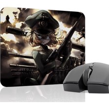 mousepad bastir Youjo Senki Kaymaz Dikişli Kauçuk Oyuncu Mousepad V4 - 22X18 Gaming Mouse Pad Fare Altlığı