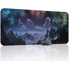 mousepad bastir Skyrim Kaymaz Dikişli Kauçuk Oyuncu Mousepad V4 - 90X40 Xxl Gaming Mouse Pad Fare Altlığı