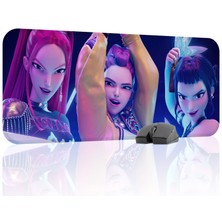 mousepad bastir Kpop Demon Hunters Kaymaz Dikişli Kauçuk Oyuncu Mousepad V2 - 70X30 Xl Gaming Mouse Pad Fare Altlığı