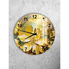 Olinpa Kırılmaz Cam Duvar Saati , Hem Tablo Hem Saat Yuvarlak Modern Temalı  Ev Ofis Hediyesi