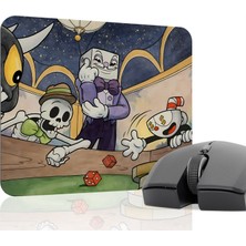 mousepad bastir Cuphead Kaymaz Dikişli Kauçuk Oyuncu Mousepad V3 - 22X18 Gaming Mouse Pad Fare Altlığı