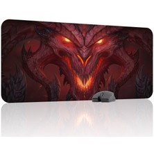 mousepad bastir Diablo Kaymaz Dikişli Kauçuk Oyuncu Mousepad V2 - 90X40 Xxl Gaming Mouse Pad Fare Altlığı