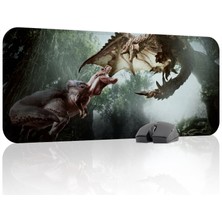 mousepad bastir Monster Hunter: World Kaymaz Dikişli Kauçuk Oyuncu Mousepad V4 - 70X30 Xl Gaming Mouse Pad Fare Altlığı