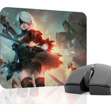 mousepad bastir Nier: Automata Kaymaz Dikişli Kauçuk Oyuncu Mousepad V2 - 22X18 Gaming Mouse Pad Fare Altlığı