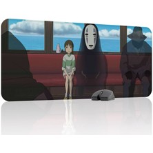 mousepad bastir Spirited Away Kaymaz Dikişli Kauçuk Oyuncu Mousepad V4 - 90X40 Xxl Gaming Mouse Pad Fare Altlığı