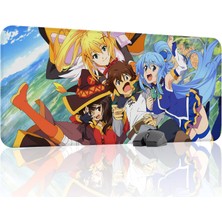 mousepad bastir Konosuba Kaymaz Dikişli Kauçuk Oyuncu Mousepad V1 - 90X40 Xxl Gaming Mouse Pad Fare Altlığı