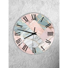 Olinpa Kırılmaz Cam Duvar Saati , Hem Tablo Hem Saat Yuvarlak Modern Temalı  Ev Ofis Hediyesi