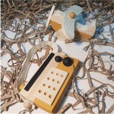 Özgürce Ahşap Elyapımı Bebek Radyo ve Uçak Oyuncak Seti, Montessori Hediye