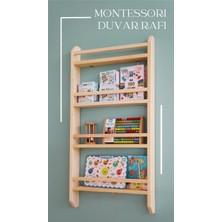 Özgürce Ahşap Montessori Çocuk Odası Kitaplığı, Doğal ve Şık Tasarım 100X50 cm