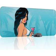mousepad bastir Gta Vice City Kaymaz Dikişli Kauçuk Oyuncu Mousepad V3 - 90X40 Xxl Gaming Mouse Pad Fare Altlığı