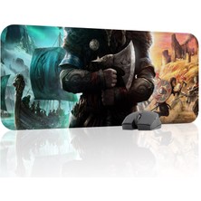 mousepad bastir Assasin's Creed Kaymaz Dikişli Kauçuk Oyuncu Mousepad V2 - 70X30 Xl Gaming Mouse Pad Fare Altlığı