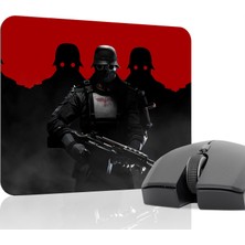 mousepad bastir Wolfenstein Kaymaz Dikişli Kauçuk Oyuncu Mousepad V1 - 22X18 Gaming Mouse Pad Fare Altlığı
