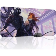 mousepad bastir Mass Effect Kaymaz Dikişli Kauçuk Oyuncu Mousepad V5 - 90X40 Xxl Gaming Mouse Pad Fare Altlığı