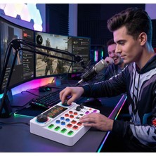 WİderMarkt Canlı Yayın Ses Kartı – 2 Mikrofon Girişli, Profesyonel Podcast & Twitch Sound Card