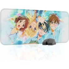 mousepad bastir Your Lie In April Kaymaz Dikişli Kauçuk Oyuncu Mousepad V5 - 70X30 Xl Gaming Mouse Pad Fare Altlığı