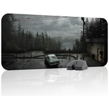 mousepad bastir Silent Hill Kaymaz Dikişli Kauçuk Oyuncu Mousepad V5 - 70X30 Xl Gaming Mouse Pad Fare Altlığı