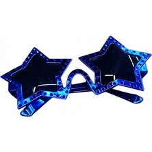 Tahtakale Mavi Renk Yıldız Şekil Parti Gözlüğü Retro