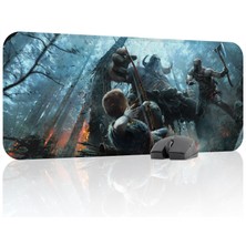 mousepad bastir God Of War Kaymaz Dikişli Kauçuk Oyuncu Mousepad V5 - 70X30 Xl Gaming Mouse Pad Fare Altlığı