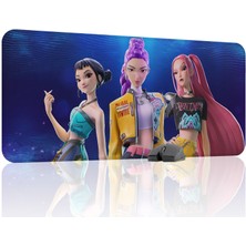 mousepad bastir Kpop Demon Hunters Kaymaz Dikişli Kauçuk Oyuncu Mousepad V3 - 90X40 Xxl Gaming Mouse Pad Fare Altlığı