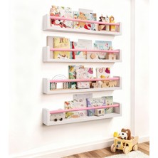 Özgürce 4'lü Mdf Lam Montessori Renkli Kitaplık ve Raf Seti, Pembe