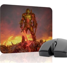 mousepad bastir Doom Kaymaz Dikişli Kauçuk Oyuncu Mousepad V4 - 22X18 Gaming Mouse Pad Fare Altlığı