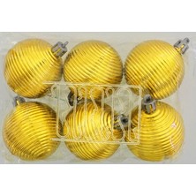 Tam12den Ağaç Süsleme Topları 6'lı - 5cm - Mavi Hasır