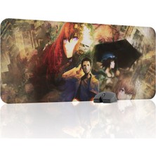 mousepad bastir Steins;gate Kaymaz Dikişli Kauçuk Oyuncu Mousepad V4 - 90X40 Xxl Gaming Mouse Pad Fare Altlığı