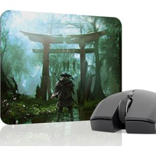 mousepad bastir Ghost Of Tsushima Kaymaz Dikişli Kauçuk Oyuncu Mousepad V5 - 22X18 Gaming Mouse Pad Fare Altlığı